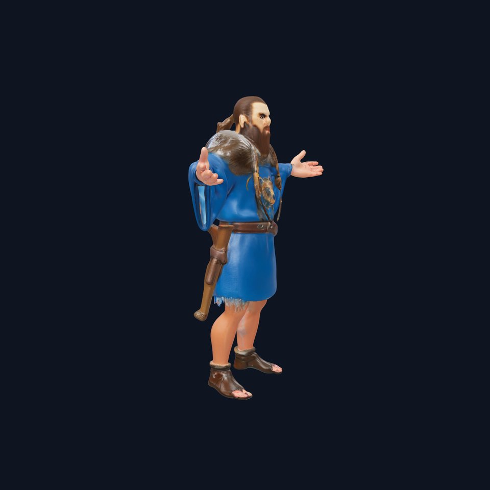 Viking Warrior Rigged and Animated Character Model
